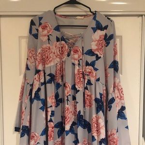 Flowered peasant dress